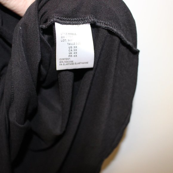 Mr. Max Fashions Black Long Sleeve Top With Knotted Front 3X - Picture 4 of 5